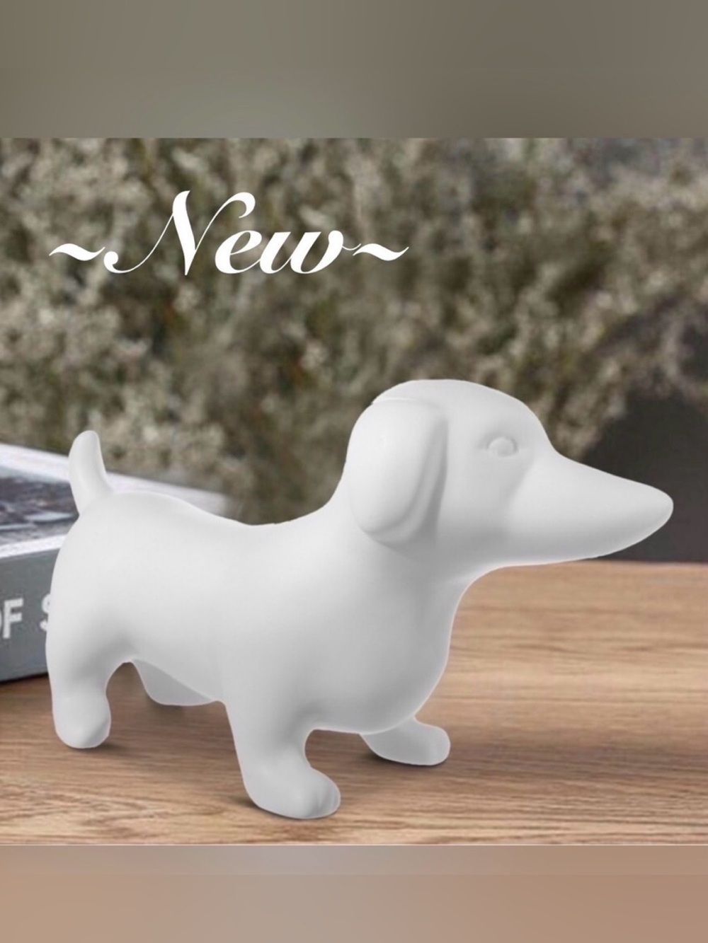 Ceramic White Dachshund Figurine~ Bed Bath & Beyond Retired 🐾New🐾